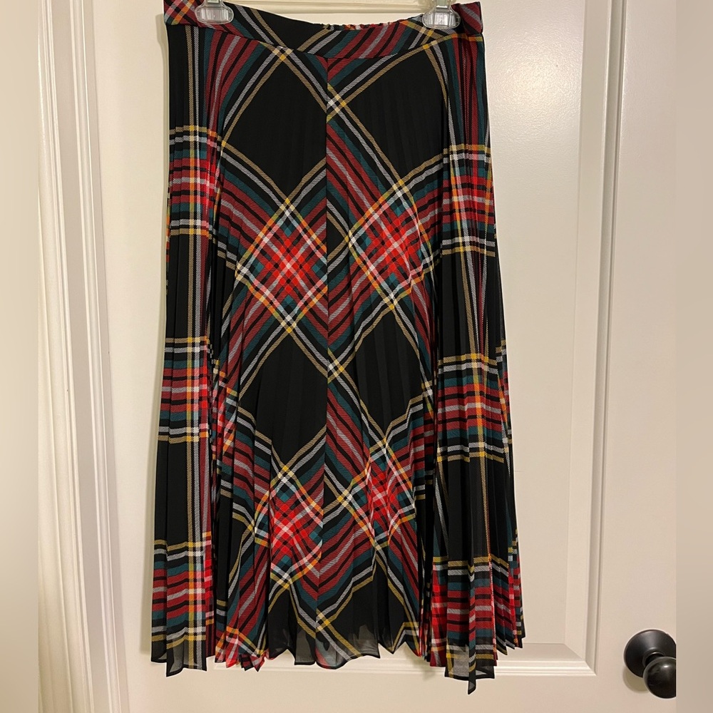 J Crew Plaid Midi Skirt